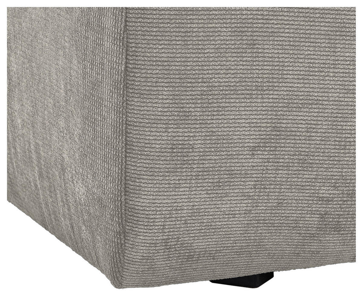 BIGSOFA Feincord Grau  - Schwarz/Grau, Design, Kunststoff/Textil (260/90/140cm) - Carryhome
