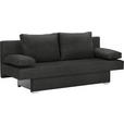 SCHLAFSOFA Webstoff Schwarz  - Alufarben/Schwarz, Design, Kunststoff/Textil (190/74-86/80cm) - Carryhome