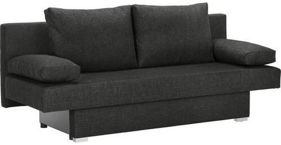 SCHLAFSOFA Webstoff Schwarz  - Alufarben/Schwarz, Design, Kunststoff/Textil (190/74-86/80cm) - Carryhome