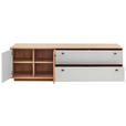 LOWBOARD  in 203,8/62/51,4 cm  - Eiche Bianco/Dunkelgrau, Design, Holz/Holzwerkstoff (203,8/62/51,4cm) - Novel