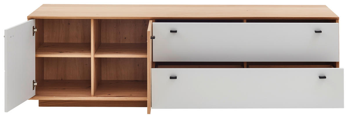 LOWBOARD  in 203,8/62/51,4 cm  - Eiche Bianco/Dunkelgrau, Design, Holz/Holzwerkstoff (203,8/62/51,4cm) - Novel