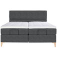 BOXSPRINGBETT 160/200 cm  in Anthrazit  - Eichefarben/Anthrazit, KONVENTIONELL, Holz/Textil (160/200cm) - Voleo