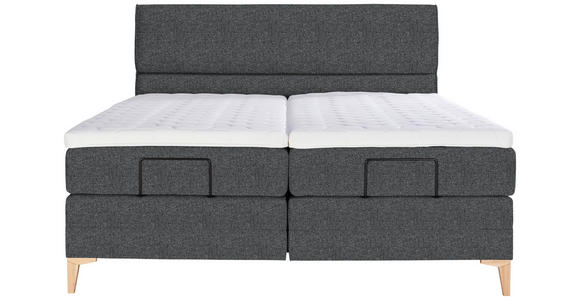 BOXSPRINGBETT 180/200 cm  in Anthrazit  - Eichefarben/Anthrazit, KONVENTIONELL, Holz/Textil (180/200cm) - Voleo