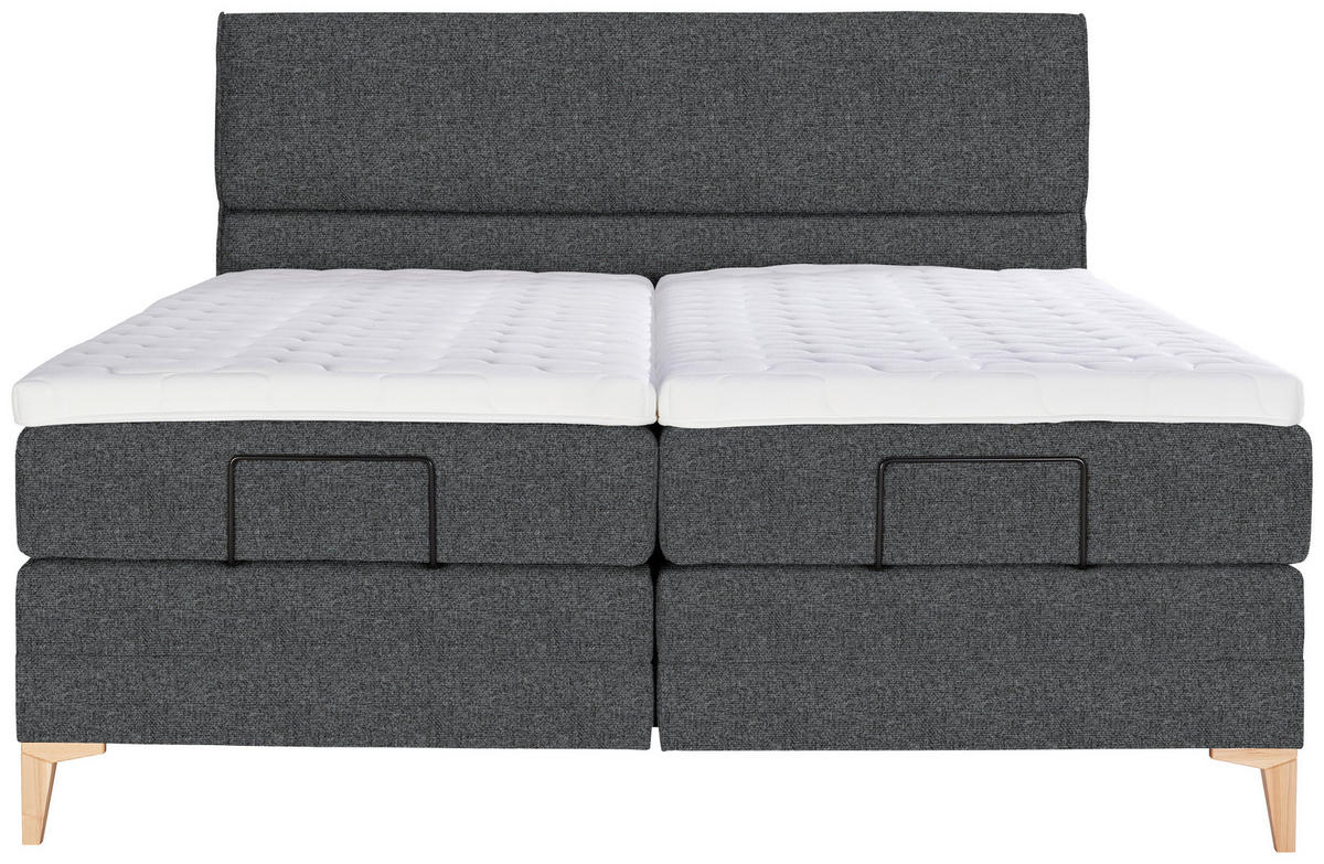 BOXSPRINGBETT 200/200 cm  in Anthrazit  - Eichefarben/Anthrazit, Konventionell, Holz/Textil (200/200cm) - Voleo