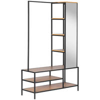 PŘEDSÍŇOVÁ STĚNA, přírodní barvy, černá, 110/177/40 cm - černá/přírodní barvy, Design, kov/kompozitní dřevo (110/177/40cm) - MID.YOU
