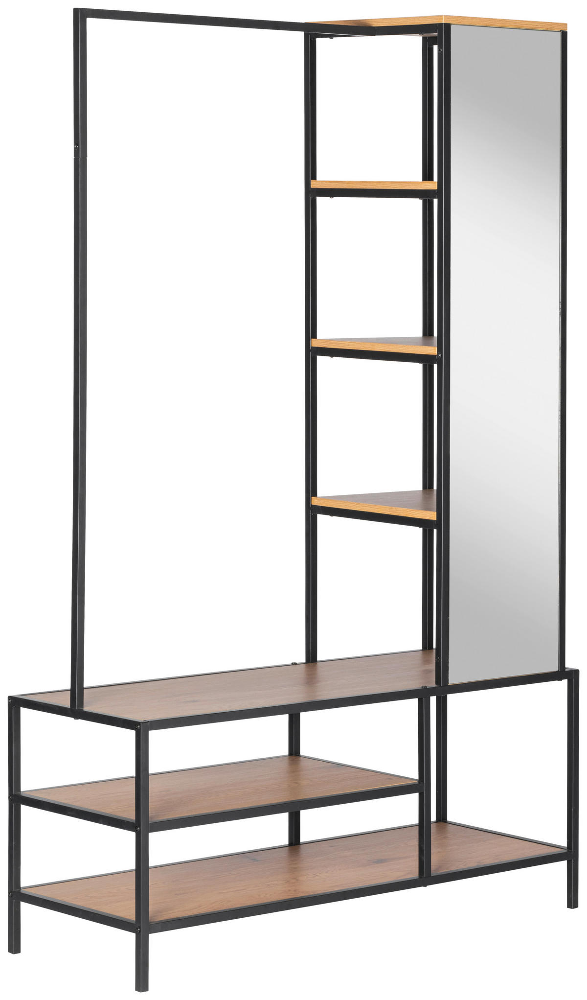 PŘEDSÍŇOVÁ STĚNA, přírodní barvy, černá, 110/177/40 cm - černá/přírodní barvy, Design, kov/kompozitní dřevo (110/177/40cm) - MID.YOU