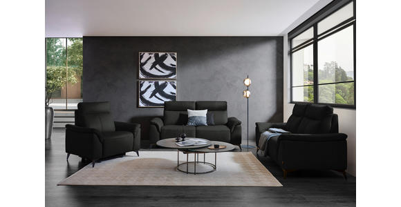 SESSEL in Echtleder Schwarz  - Schwarz, Design, Leder/Metall (107/105/98cm) - Belluti