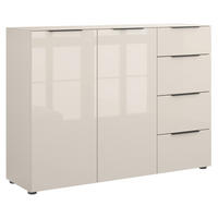 SIDEBOARD Style 135/99/40 cm 4 Schublade(n)  - Kaschmir/Schwarz, Basics, Glas/Holzwerkstoff (135/99/40cm)