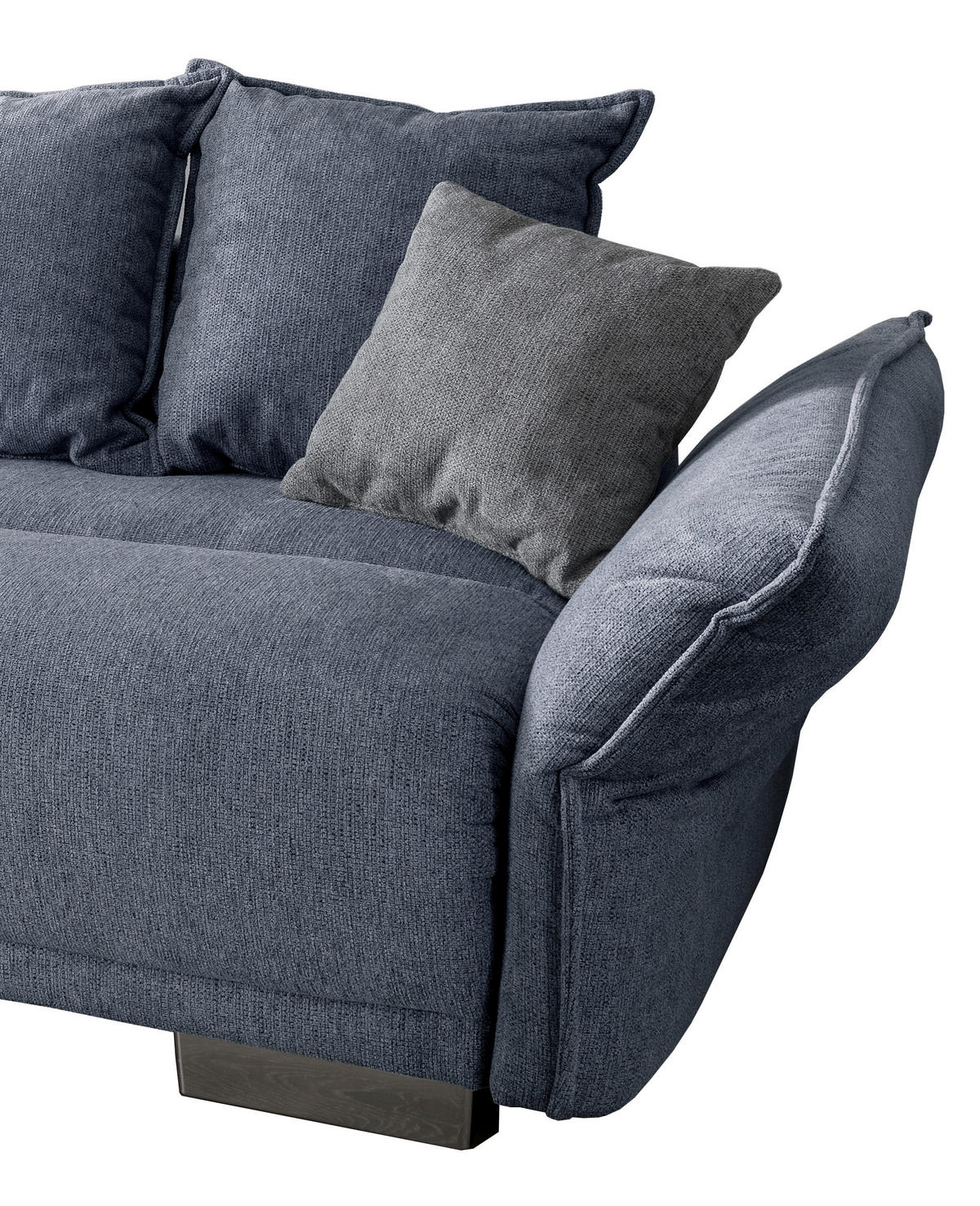 BIGSOFA in Chenille Hellblau  - Chromfarben/Silberfarben, Modern, Kunststoff/Textil (242/71/90/131cm) - Livetastic