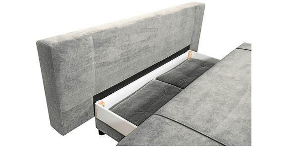SCHLAFSOFA Webstoff Hellgrau - Hellgrau/Schwarz, KONVENTIONELL, Holz/Kunststoff (199/88/88cm) - Carryhome