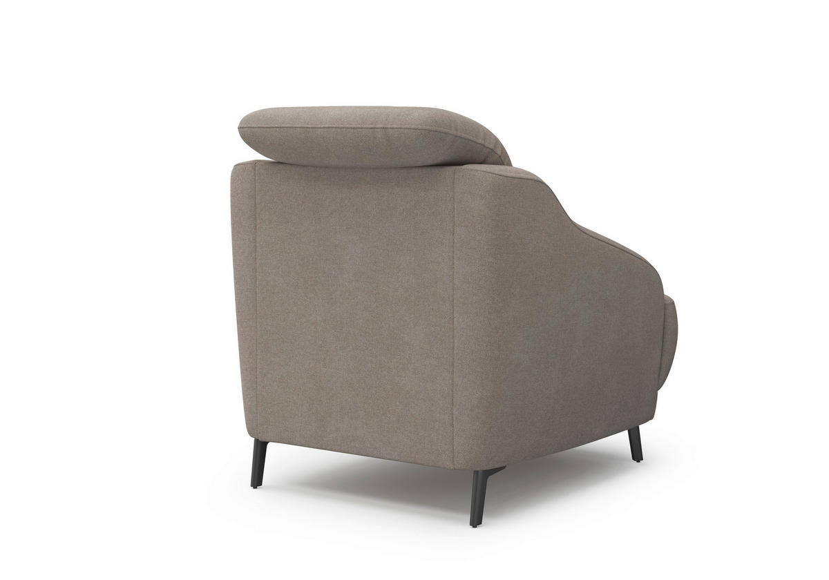 SESSEL in Mikrofaser Haselnussfarben  - Schwarz/Haselnussfarben, MODERN, Textil/Metall (87/93/104cm) - Sit & More
