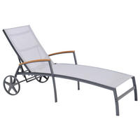 GARTENLIEGE 78/103/180 cm Eukalyptusholz  - Hellgrau/Grau, Design, Holz/Textil (78/103/180cm) - Ambia Garden