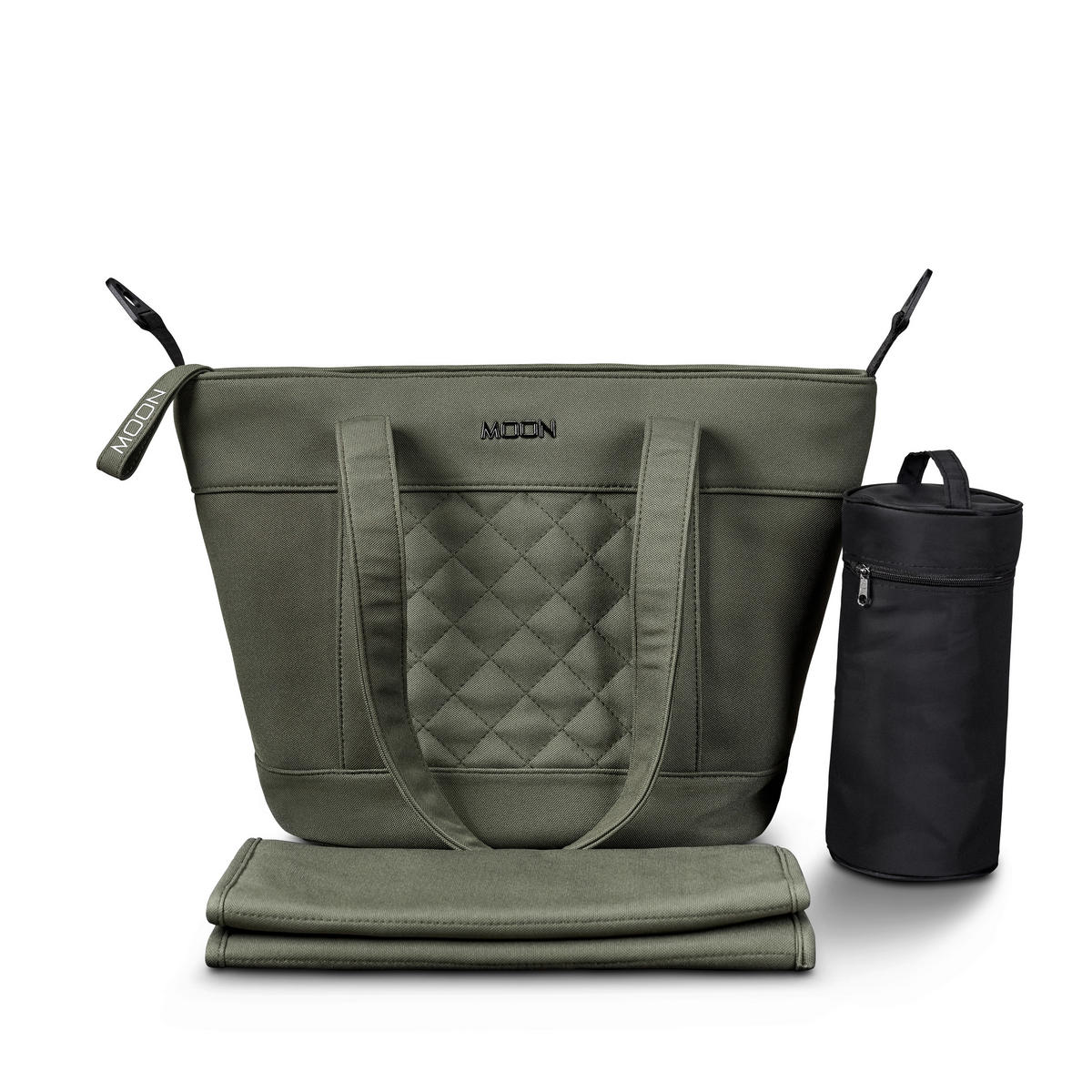 TORBA ZA PREVIJANJE  V-Shape Bag   - maslinasto zelena, Basics, tekstil (41/16/28cm) - Moon