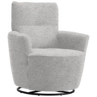 SESSEL in Chenille, Flachgewebe Ecru  - Ecru/Schwarz, Design, Textil/Metall (81/92/84cm) - Xora