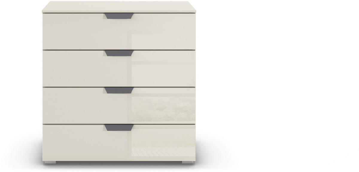 KOMMODE  in 80/81/42 cm  - Champagner/Dunkelgrau, Design, Glas/Holzwerkstoff (80/81/42cm) - Carryhome