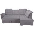 ECKSOFA Dunkelbraun Chenille  - Chromfarben/Dunkelbraun, KONVENTIONELL, Kunststoff/Textil (260/205cm) - Carryhome