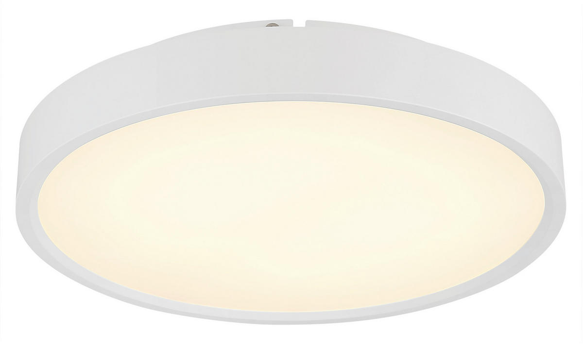 LED-DECKENLEUCHTE Jess 39/7,7 cm  - Opal/Weiß, Design, Kunststoff/Metall (39/7,7cm) - Globo