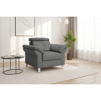 SESSEL in Echtleder Mokka  - Chromfarben/Mokka, Basics, Leder/Metall (101/84/93cm) - Sit & More