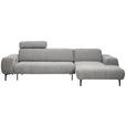 ECKSOFA  in Chenille Grau  311/167 cm  - Schwarz/Grau, Design, Textil/Metall (311/167cm) - Xora