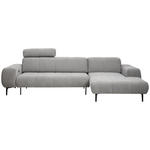 ECKSOFA in Chenille Grau  311/167 cm  - Schwarz/Grau, Design, Textil/Metall (311/167cm) - Xora