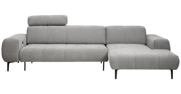 ECKSOFA  in Chenille Grau  311/167 cm  - Schwarz/Grau, Design, Textil/Metall (311/167cm) - Xora