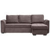 ECKSOFA in Cord, Velours Braun  - Schwarz/Braun, Design, Kunststoff/Textil (243/155cm) - Xora