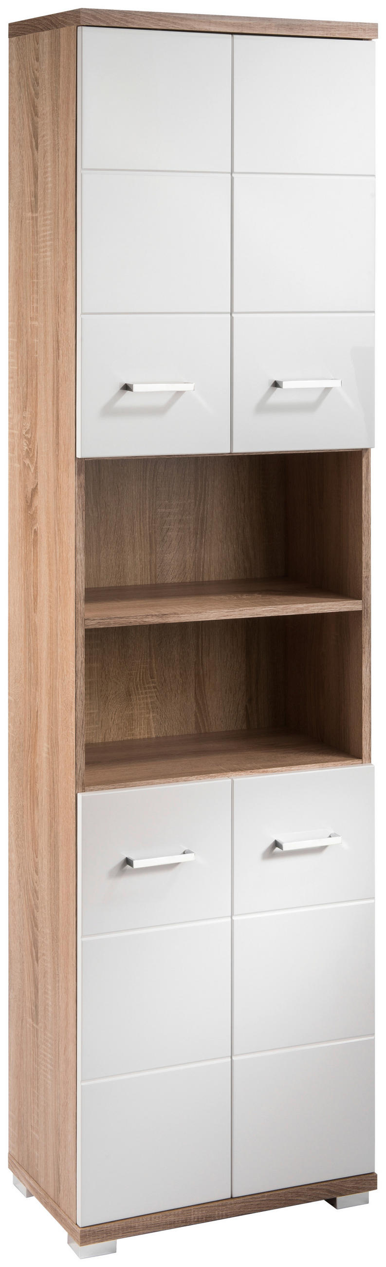 HOCHSCHRANK 50/192/31 cm  - Chromfarben/Weiß Hochglanz, MODERN, Holzwerkstoff/Kunststoff (50/192/31cm) - MID.YOU