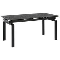 ESSTISCH Schwarz, Dunkelgrau rechteckig  ausziehbar  - Dunkelgrau/Schwarz, MODERN, Keramik/Metall (160/85/76cm) - Livetastic