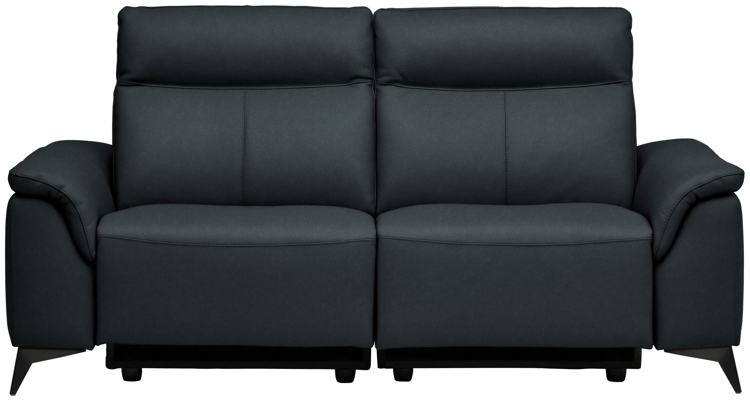 3-SITZER-SOFA  in Echtleder Dunkelblau   - Schwarz/Dunkelblau, Design, Leder/Metall (207/105/98cm) - Belluti
