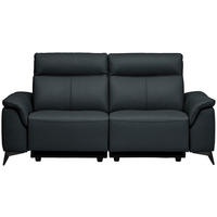 3-SITZER-SOFA  in Echtleder Dunkelblau   - Schwarz/Dunkelblau, Design, Leder/Metall (207/105/98cm) - Belluti