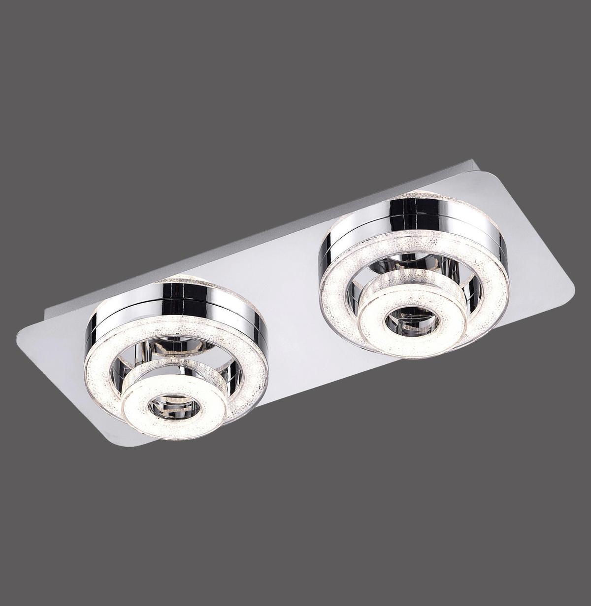 PLAFONIERĂ CU LED - culoare crom, Design, metal (40/17/13cm) - Novel
