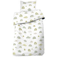 BABY PÅSLAKANSET vävt tyg 100/130 cm  - vit/grön, Basics, textil (100/130cm) - Best Price