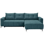 ECKSOFA in Webstoff Petrol  - Petrol/Schwarz, KONVENTIONELL, Textil/Metall (292/192cm) - Carryhome