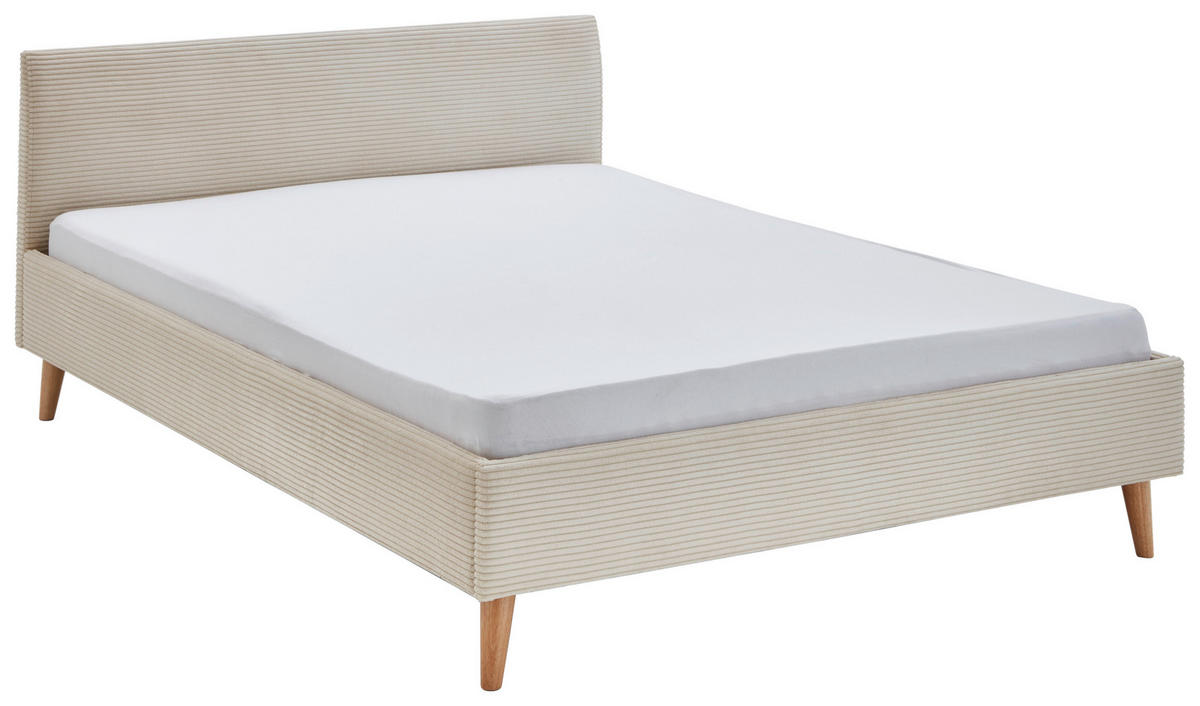 POLSTERBETT Beige 140/200 cm  - Eichefarben/Beige, Trend, Holz/Textil (140/200cm) - Boxxx
