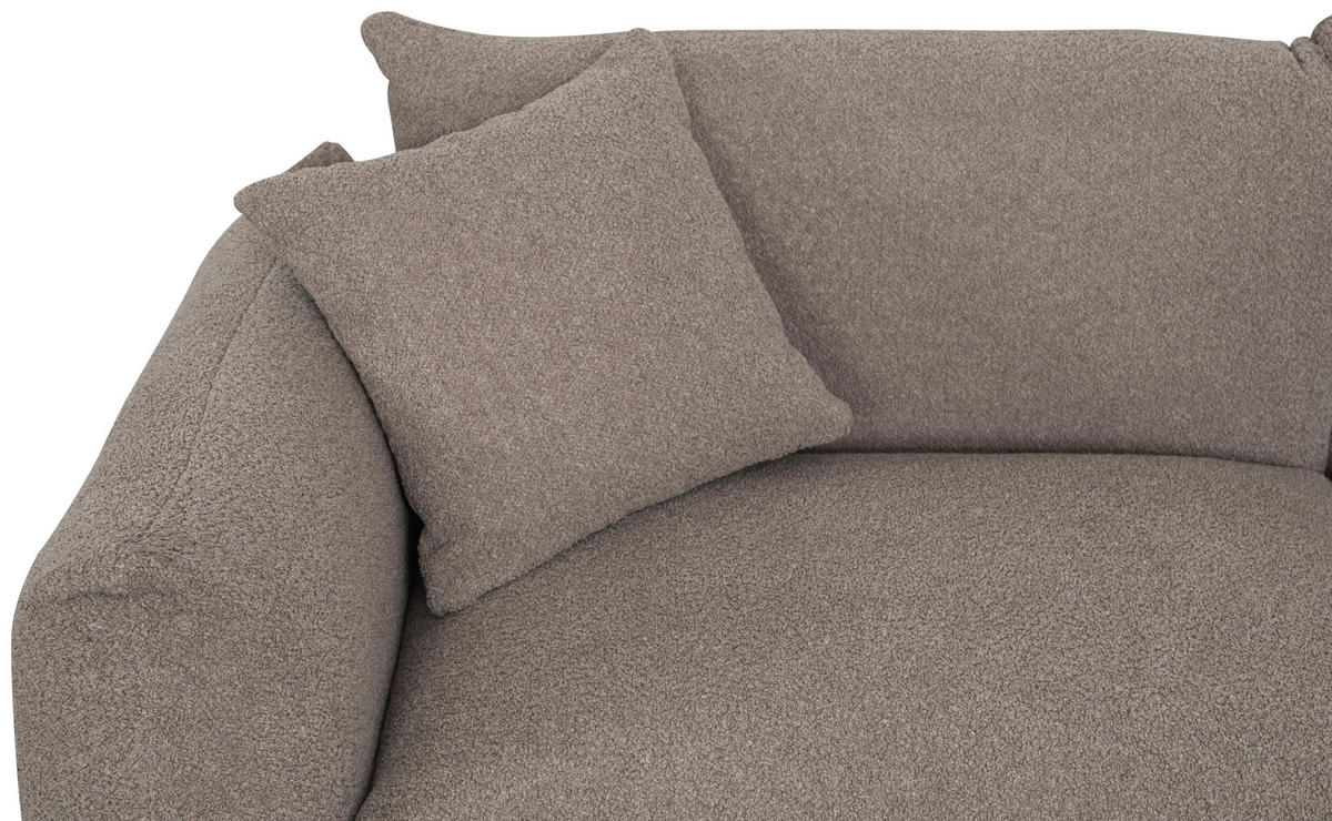 SITZGARNITUR Webstoff Taupe  - Taupe/Silberfarben, Trend, Textil/Metall (218/103/75/87cm) - Livetastic