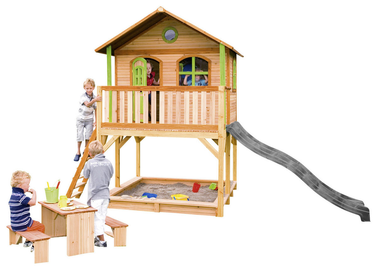 SPIELHAUS 432/293/212 cm  - Braun/Grau, KONVENTIONELL, Holz (432/293/212cm) - Ambia Garden