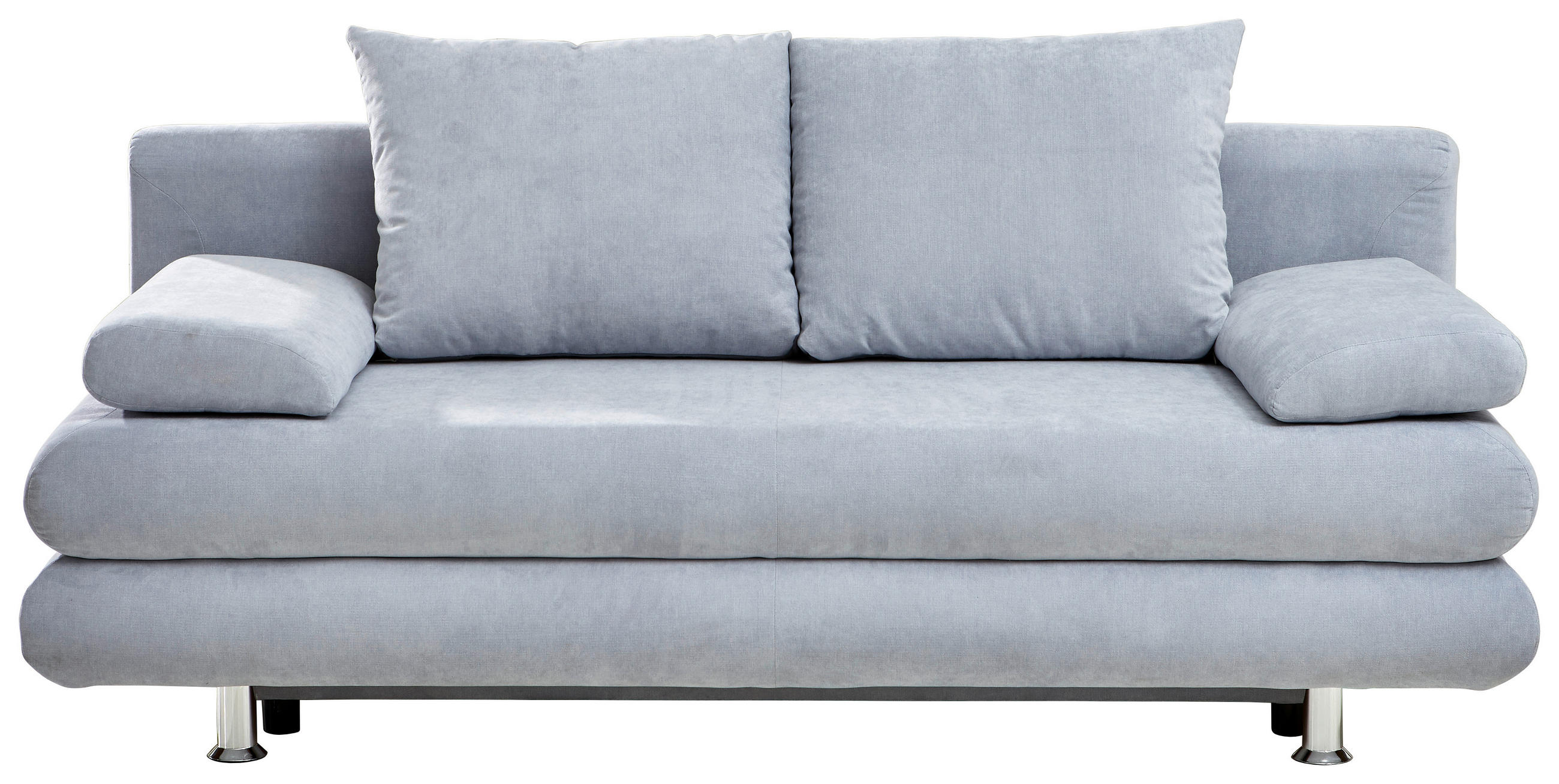 SCHLAFSOFA Mikrofaser Hellblau  - Chromfarben/Hellblau, Design, Kunststoff/Textil (196/74/90cm) - Carryhome