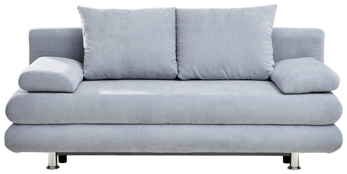 SCHLAFSOFA Mikrofaser Hellblau  - Chromfarben/Hellblau, Design, Kunststoff/Textil (196/74/90cm) - Carryhome