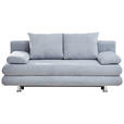 SCHLAFSOFA Mikrofaser Hellblau  - Chromfarben/Hellblau, Design, Kunststoff/Textil (196/74/90cm) - Carryhome