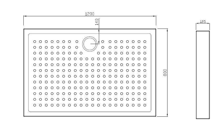 DUSCHTASSE Weiß   - Weiß, KONVENTIONELL, Kunststoff (120/12,5/80cm) - Sanotechnik