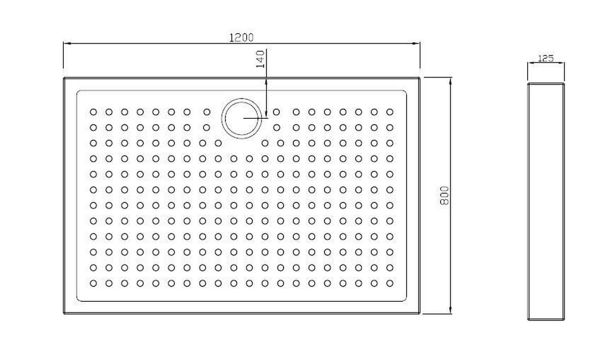 DUSCHTASSE Weiß   - Weiß, KONVENTIONELL, Kunststoff (120/12,5/80cm) - Sanotechnik