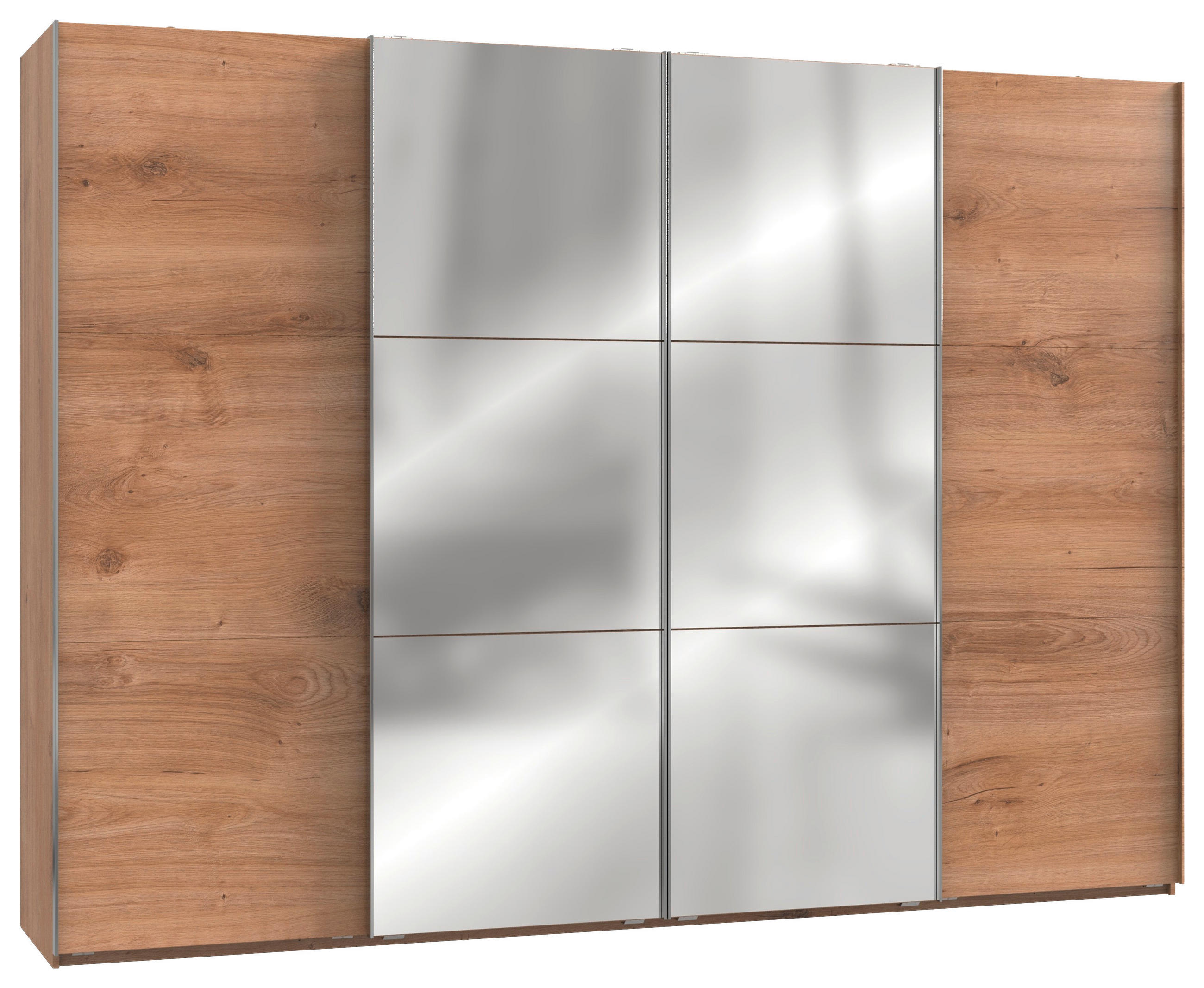 SCHWEBETÜRENSCHRANK in Eichefarben  - Chromfarben/Eichefarben, Modern, Holzwerkstoff (300/216/65cm) - MID.YOU