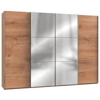SCHWEBETÜRENSCHRANK in Eichefarben  - Chromfarben/Eichefarben, Modern, Holzwerkstoff (300/216/65cm) - MID.YOU