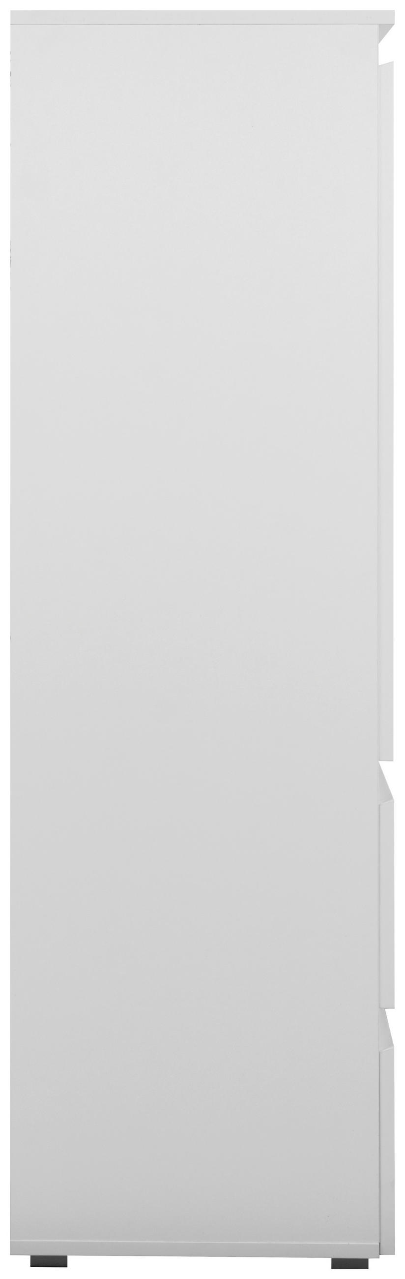 VISOKA KOMODA, bela  - bela/antracit, Design, umetna masa/leseni material (116/131/40cm) - Livetastic