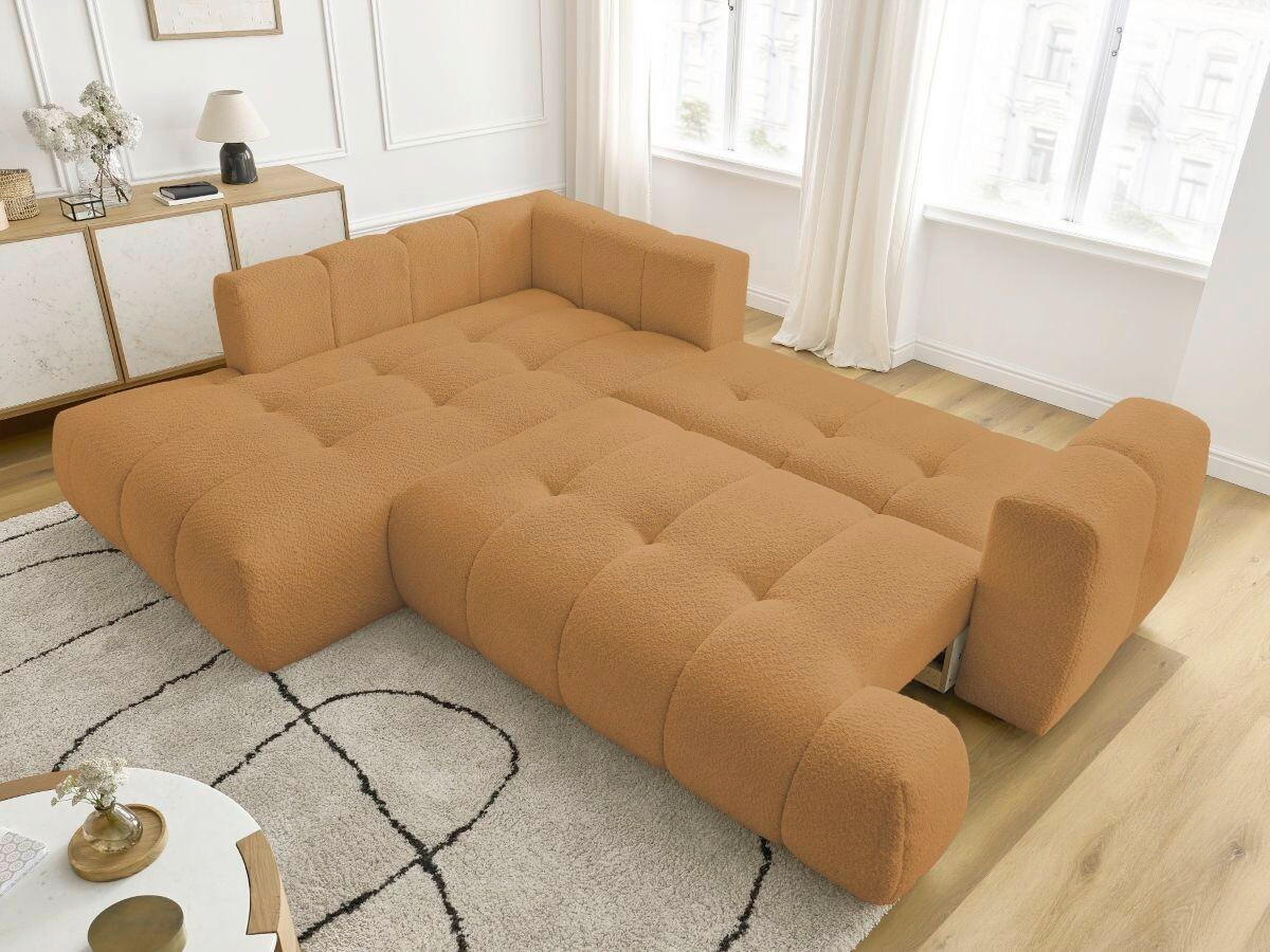 ECKSCHLAFSOFA FUJI Bouclé Gelb  inkl.  - Gelb/Schwarz, MODERN, Kunststoff/Textil (204/282cm)