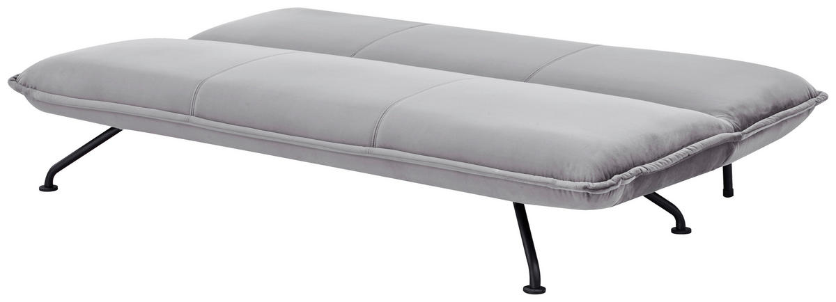 SCHLAFSOFA in Velours Grau  - Schwarz/Grau, MODERN, Textil/Metall (190/75/89cm) - MID.YOU