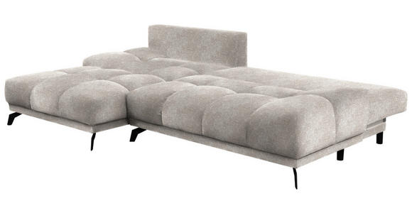 ECKSOFA in Chenille Sandfarben  - Sandfarben/Schwarz, MODERN, Textil/Metall (182/290cm) - Hom`in