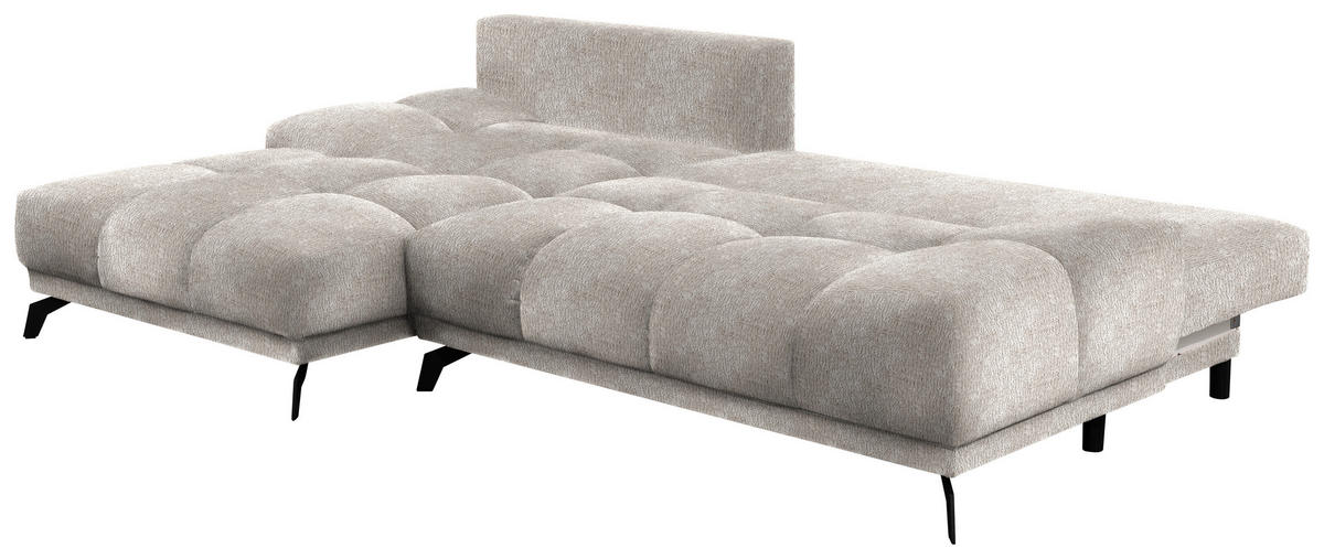ECKSOFA in Chenille Sandfarben  - Sandfarben/Schwarz, Modern, Textil/Metall (182/290cm) - Hom`in