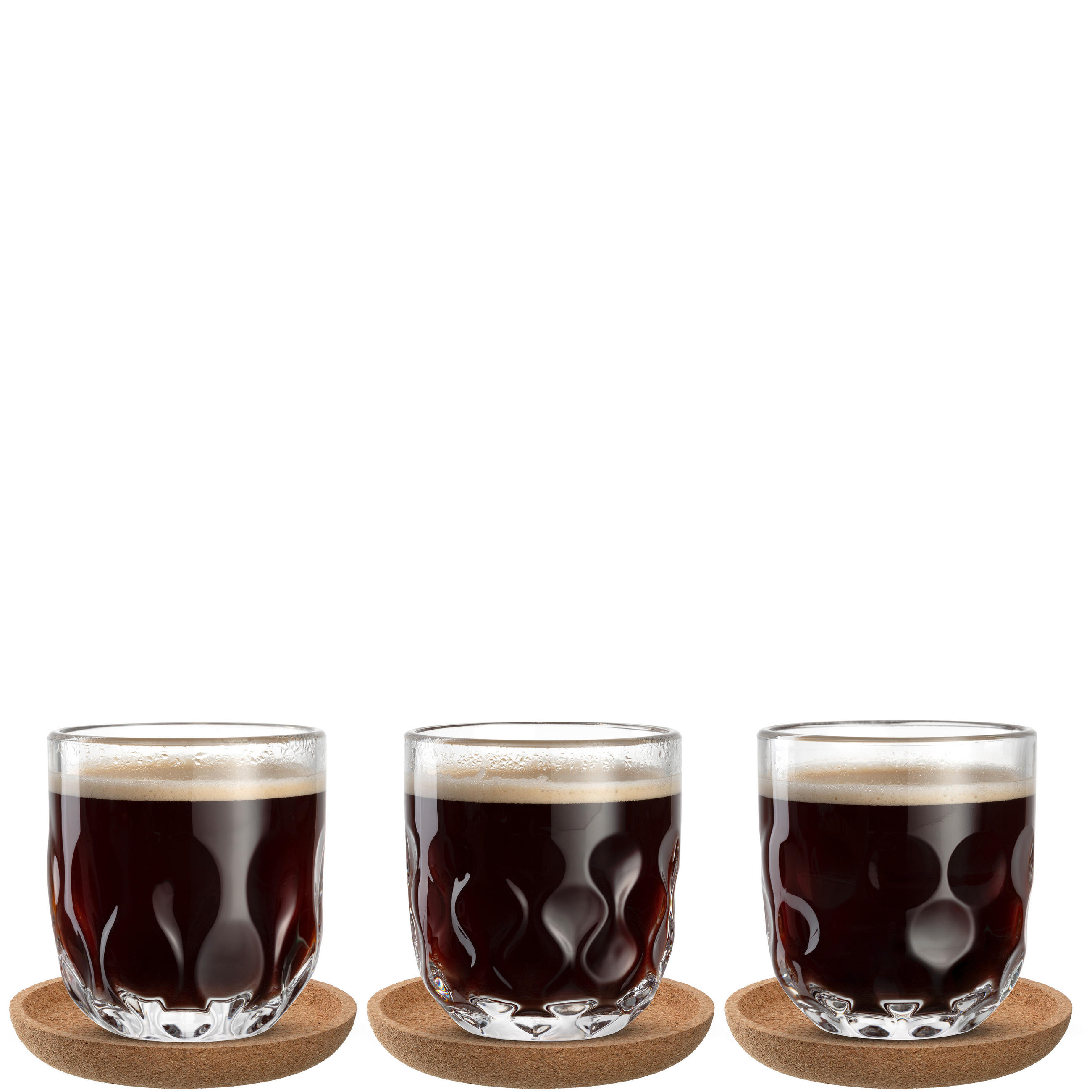 SET ČAŠA ZA KAFU   220 ml  - prozirna, Dizajnerski, staklo (7,6/8,2/7,6cm) - Leonardo