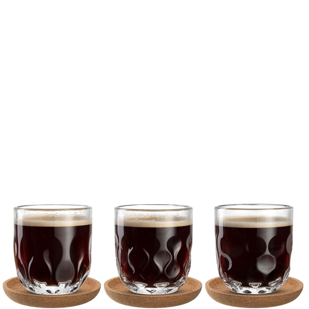 SET ČAŠA ZA KAFU   220 ml  - prozirna, Dizajnerski, staklo (7,6/8,2/7,6cm) - Leonardo